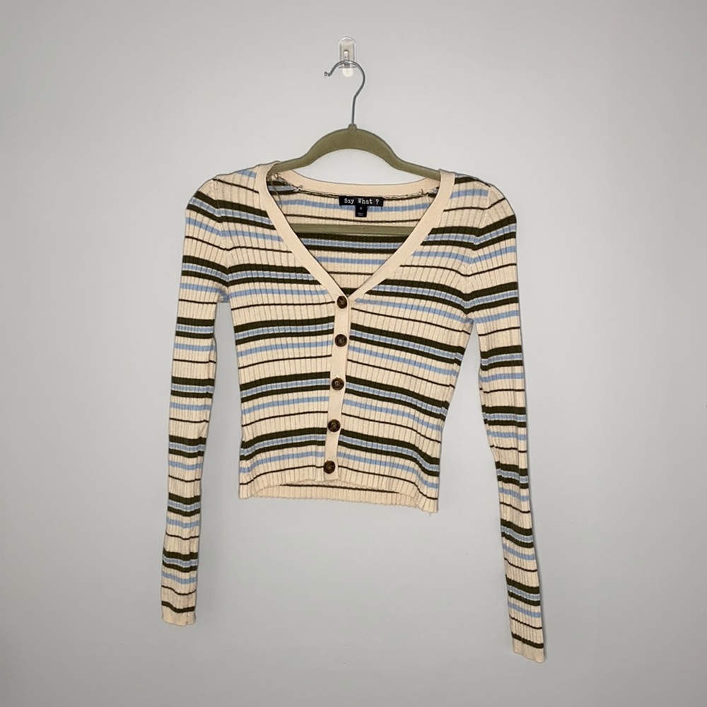 Button up v-neck sweater